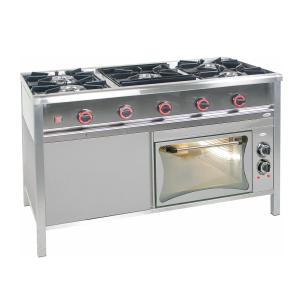 Kuchnia gazowa 5-palnikowa 27,5 kW z piekarnikiem elektrycznym 5,1 kW 1200x700x850 mm TG-5728/PKE-3 | Egaz