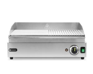 Płyta grillowa w połowie żebrowana, HENDI, Kitchen Line, 1/2 gładka, 1/2 ryflowana, 220-240V/2400W, 527x404x(H)233mm Wariant podstawowy | Hendi