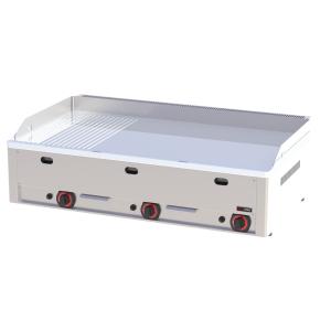 Płyta grillowa chromowana gazowa 2/3 gładka, 1/3 ryflowana | 970x480 mm | FTHRC-90 G | Redfox