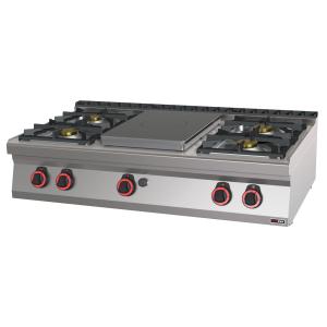 Kuchnia gazowa 3-palnikowa z mosiężną nakładką | STP 70/08 G | Redfox
