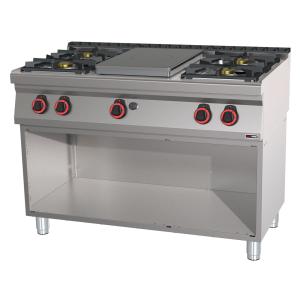 Kuchnia gazowa 5-palnikowa z mosiężną nakładką - na podstawie | STP 70/120 G | Redfox