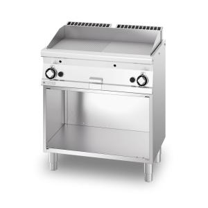 Płyta grillowa gazowa - 1/2 gładka, 1/2 chromowana - szafka przelotowa - 2 strefy grzewcze 1100 | FTLR-1110 GS | RM Gastro