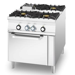 Kuchnia gazowa 4-palnikowa z piekarnikiem gazowym przelotowym - obustronne sterowanie | CF4-118 G | RM Gastro