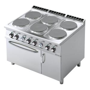 Kuchnia elektryczna 6 pól grzewczych z piekarnikiem konwekcyjnym 400 V | CFV6 - 912 ETV | RM Gastro