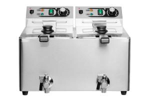 Frytownica elektryczna RQF8LV2 | podwójna | z kranem spustowym | 2x 8 l | 2x 3 kW