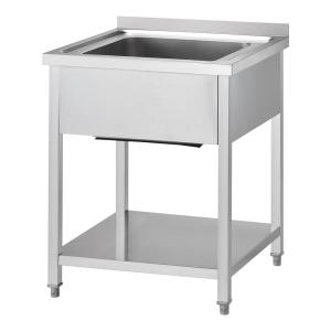 Stół ze zlewem jednokomorowym z półką 600x700x850 mm skręcany | Gredil
