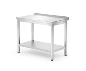 Stół przyścienny z półką Budget Line 1200x600x(H)850 – skręcany | Hendi