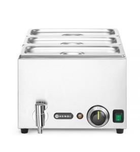 Zestaw: Bemar HENDI Ranger z kranem spustowym + 3x GN 1/3 z pokrywką , GN 1/1, 230V/1000W, 604x332x(H)242mm Wariant podstawowy | Hendi