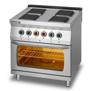 Kuchnia elektryczna 4-płytowa z piekarnikiem elektrycznym GN2/1 | Lozamet