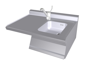 Zlew z baterią z płytą z prawej strony LAT - 610SX | RM Gastro