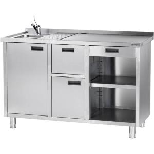 Stół pod ekspres do kawy z ociekaczem i umywalką | Stalgast PROMOCJA