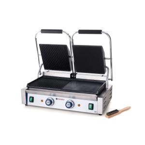 Hendi Grill kontaktowy podwójny 1/2 ryflowany - 1/2 gładki | Hendi