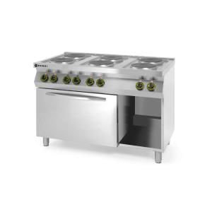 Hendi Kuchnia elektryczna 6-płytowa Kitchen Line z konwekcyjnym piekarnikiem elektrycznym GN 1/1 | Hendi