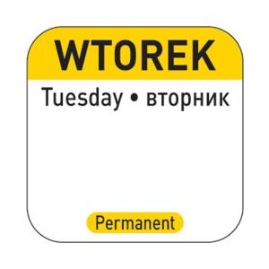 Hendi Naklejka Food Safety Wtorek – wielorazowe | Hendi