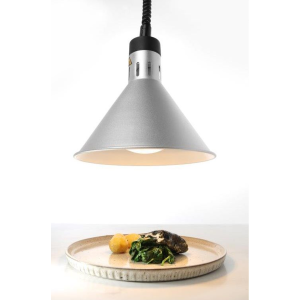 Hendi Lampa grzewcza do potraw wisząca stożkowa srebrna ⌀275 mm | Hendi