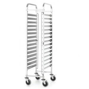 Wózek do transportu pojemników , HENDI, Kitchen Line, GN 1/1, srebrny, 380x550x(H)1705mm | Hendi