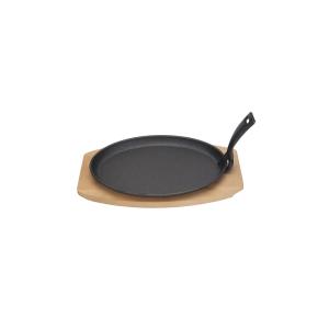 Hendi Półmisek żeliwny z drewnianą postawą i uchwytem 280x140x30 mm | Hendi