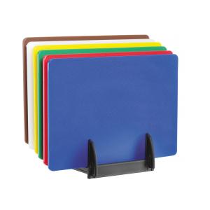 Hendi Zestaw desek do krojenia HACCP 450x300x10 mm - 6 szt. + stojak | Hendi