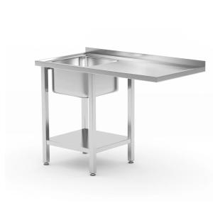 Hendi Stół ze zlewem półką i miejscem na zmywarkę lub lodówkę - skręcany lewy 1200x700x850 mm | Hendi