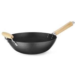Hendi Patelnia wok z drewnianym uchwytem ⌀324x565 mm | Hendi