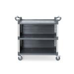 AmerBox Wózek kelnerski 3-półkowy z polipropylenu z bocznymi panelami 1010x500x960 mm | Amerbox