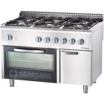Kuchnia gazowa z piekarnikiem gazowym, 1200x700, 36.5+5.0 kW, G30/37 mbar | Stalgast