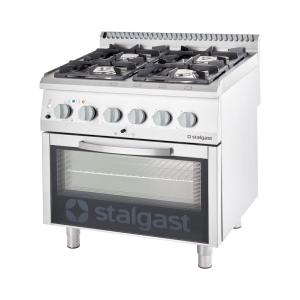 Kuchnia gazowa z piekarnikiem elektrycznym, termoobieg, 800x700, 20.5+7.0 kW, G30/37 mbar | Stalgast