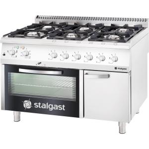 Kuchnia gazowa z piekarnikiem elektrycznym, statyczny, 1200x700, 32.5+7.0 kW, G30/37 mbar | Stalgast