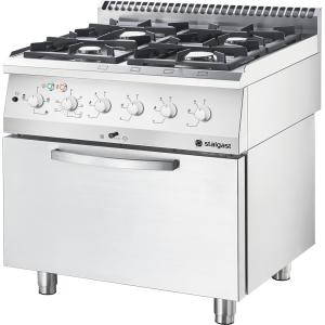 Kuchnia gazowa z piekarnikiem elektrycznym, 800x700, 17.0+6.5 kW, G30/37 mbar | Stalgast