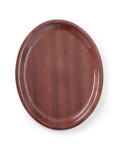Taca do serwowania laminowana, antypoślizgowa, owalna, AmerBox, mahoniowy, 200x265mm | Hendi