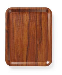 Taca do serwowania, prostokątna, antypoślizgowa, laminowana, AmerBox, mahoniowy, 460x360mm | Hendi