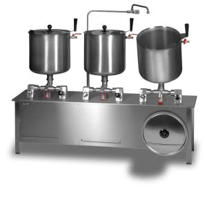 Zestaw trzech kotłów przechylnych parowych (pojemność 3x30l) | Lozamet