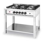 Kuchenka gazowa - 5-palnikowa Kitchen Line na podstawie otwartej Wariant podstawowy | Hendi