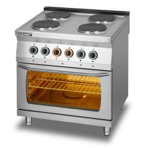 Kuchnia elektryczna 4-płytowa z piekarnikiem elektrycznym GN2/1 | Lozamet