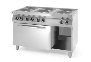 KUCHNIA ELEKTRYCZNA 6-PŁYTOWA KITCHEN LINE Z KONWEKCYJNYM PIEKARNIKIEM ELEKTRYCZNYM GN 1/1 Wariant podstawowy | Hendi