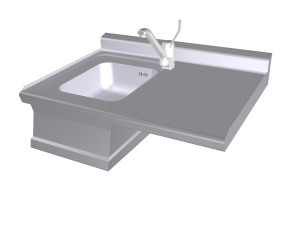 Zlew z baterią z płytą z lewej strony LAT - 610DX | RM Gastro