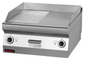 Płyta grillowa 1/2gł. + 1/2ryf. chromowana 600 mm 8kW | Kromet