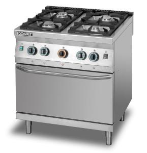 Kuchnia gazowa 4-palnikowa z piekarnikiem gazowym GN2/1 | Lozamet