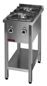 Kuchnia gazowa na podstawie otwartej 2-palnikowa 1x4,5kW + 1x7,5kW | Kromet
