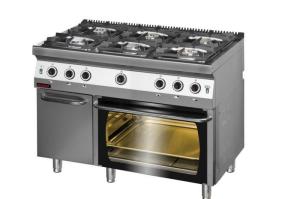Kuchnia gazowa z piekarnikiem gazowym na szafce z drzwiami | Kromet