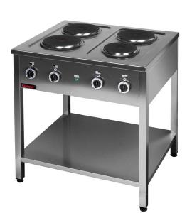 Kuchnia elektryczna na podstawie otwartej 4-płytowa 3x2,6kW + 1x2,0kW | Kromet