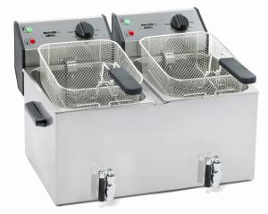 Frytownica nastawna  2-komorowa z kranem  V 2x8 l  P 6.8 kW | Stalgast