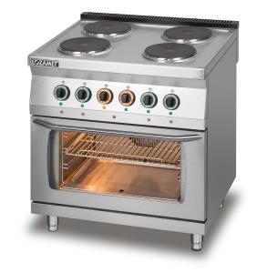 Kuchnia elektryczna 4-płytowa z piekarnikiem elektrycznym z termoobiegiem GN1/1 | Lozamet