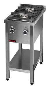 Kuchnia gazowa na podstawie otwartej 2-palnikowa 1x4,5kW + 1x7,5kW | Kromet